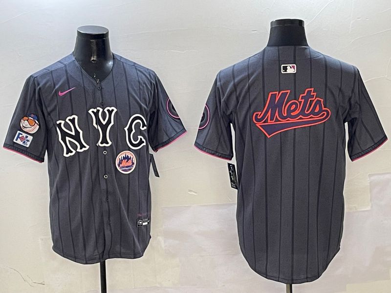 Men New York Mets Blank Black City Edition 2025 Nike MLB Jersey style 8->new york mets->MLB Jersey